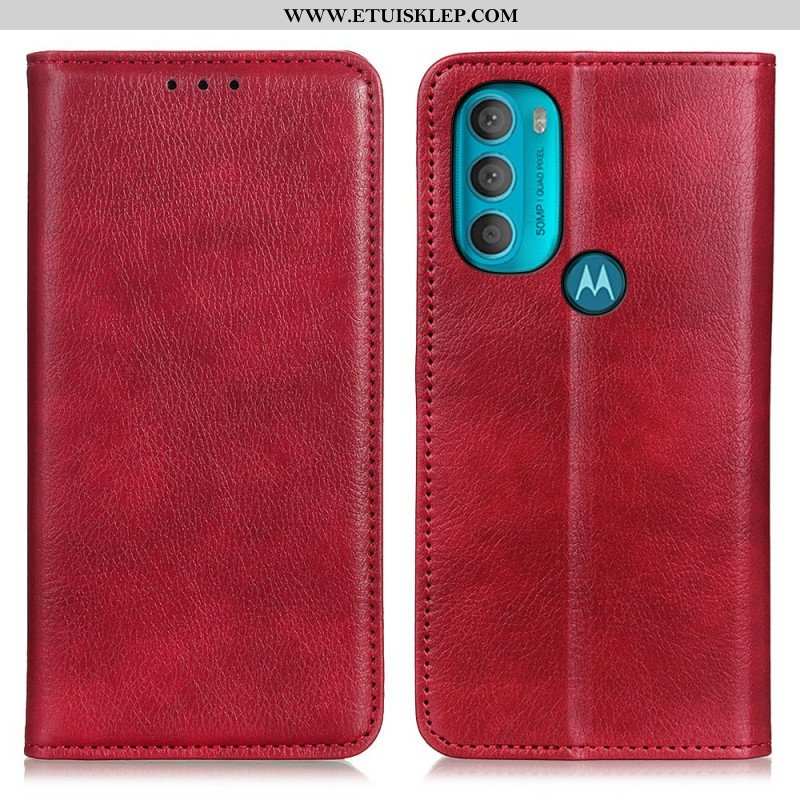 Etui Na Telefon do Moto G71 5G Etui Folio Teksturowana Dwoina Skóry